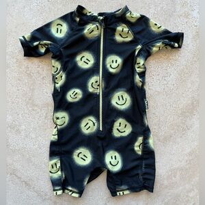Molo Black and Yellow Smiley Bodysuit Neka Swim Suit